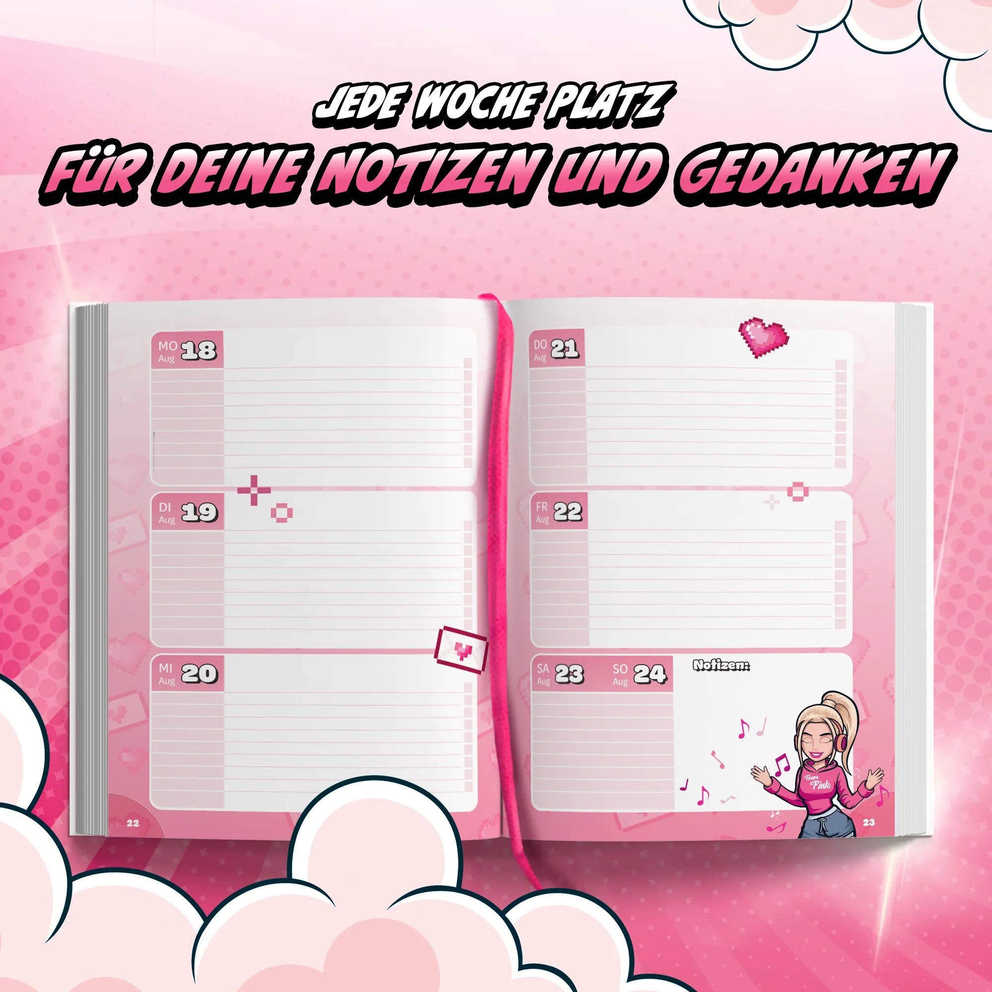 Mein Schulplaner 2025 / 2026: #TeamPink – der Schulkalender von Cansel