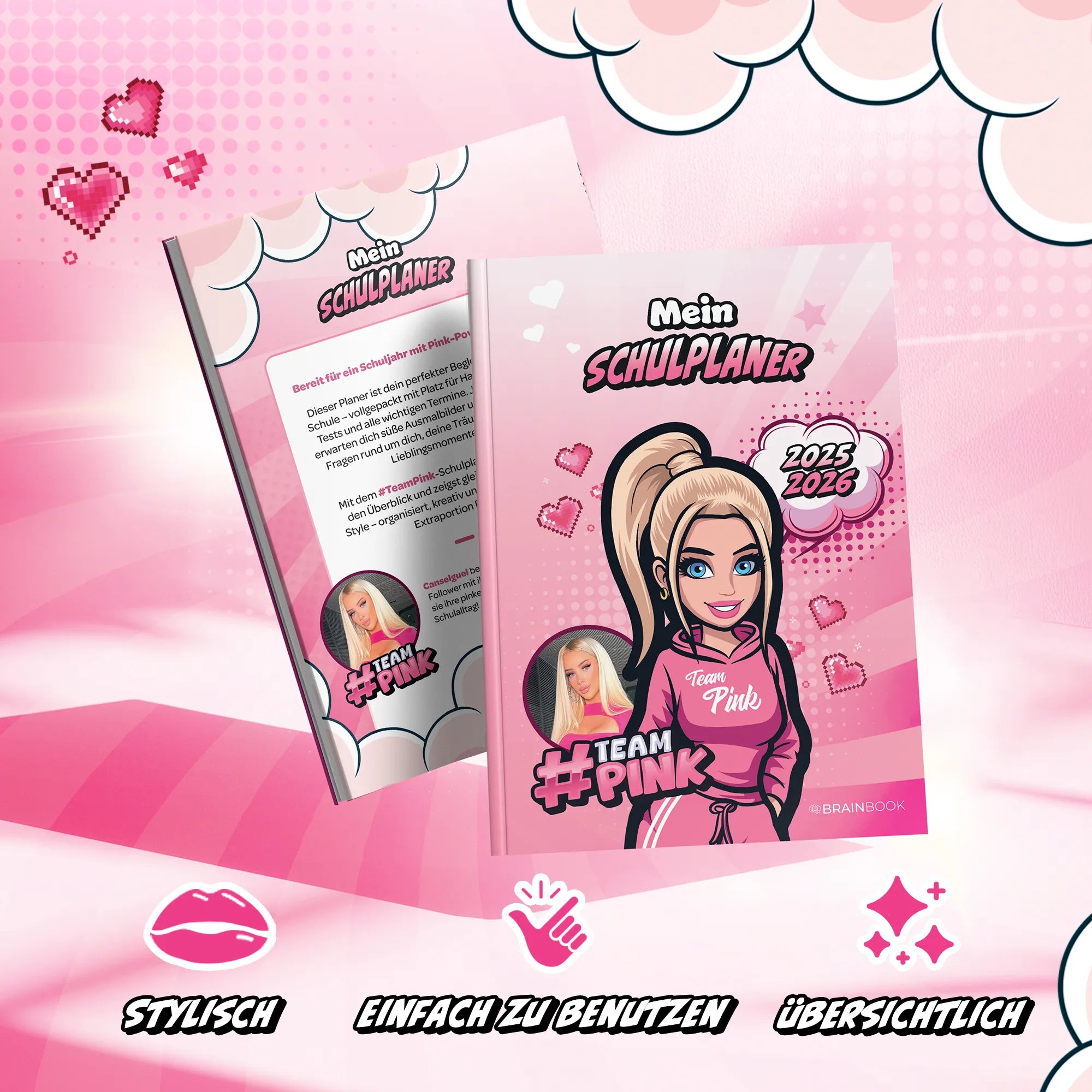Mein Schulplaner 2025 / 2026: #TeamPink – der Schulkalender von Cansel