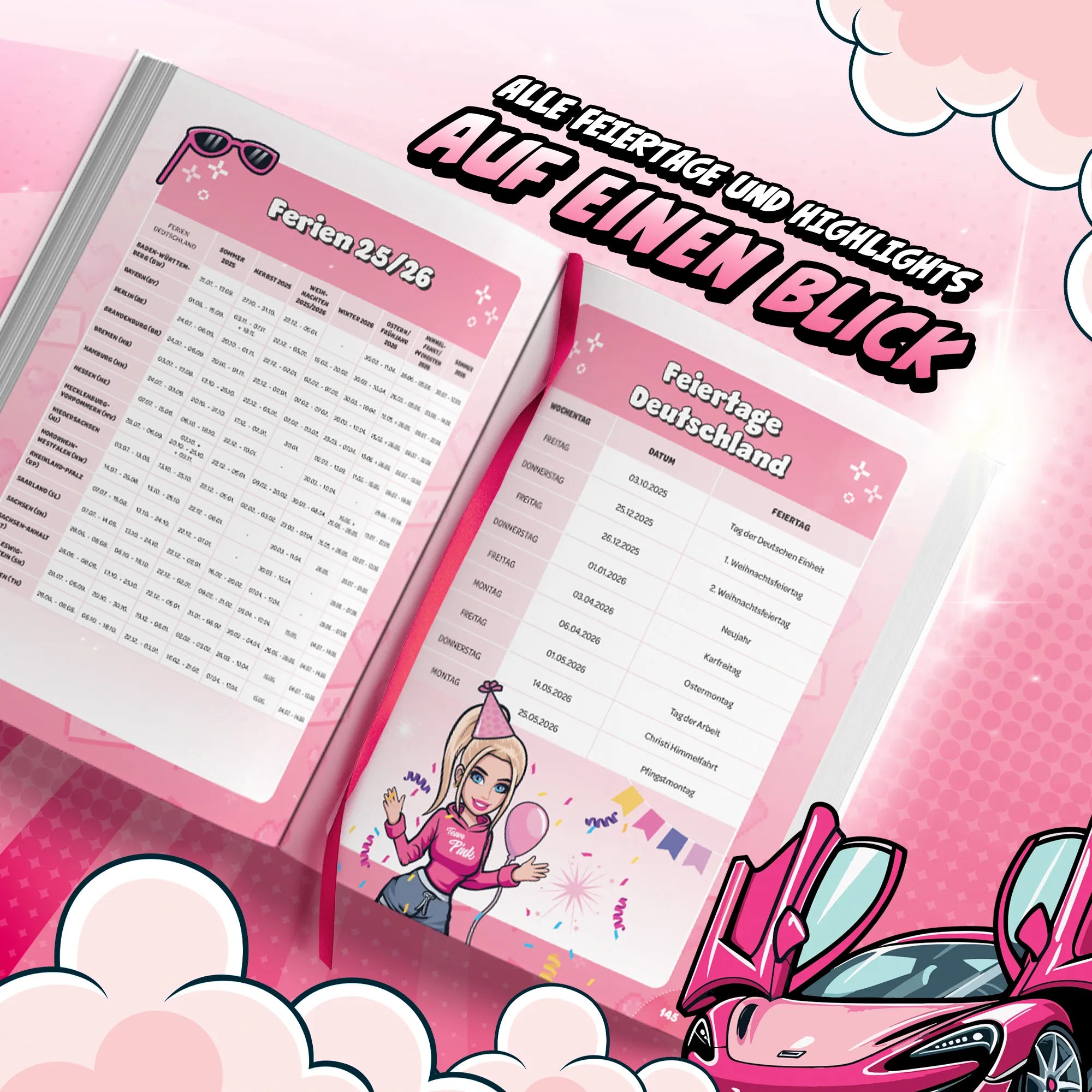 Mein Schulplaner 2025 / 2026: #TeamPink – der Schulkalender von Cansel